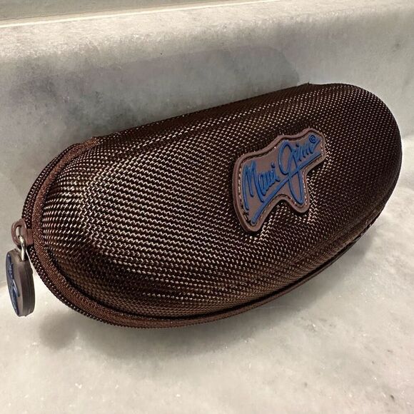 Maui Jim Textured Nylon Hard Shell Logo Sun Glasses Case Storage Brown OS - Picture 3 of 5